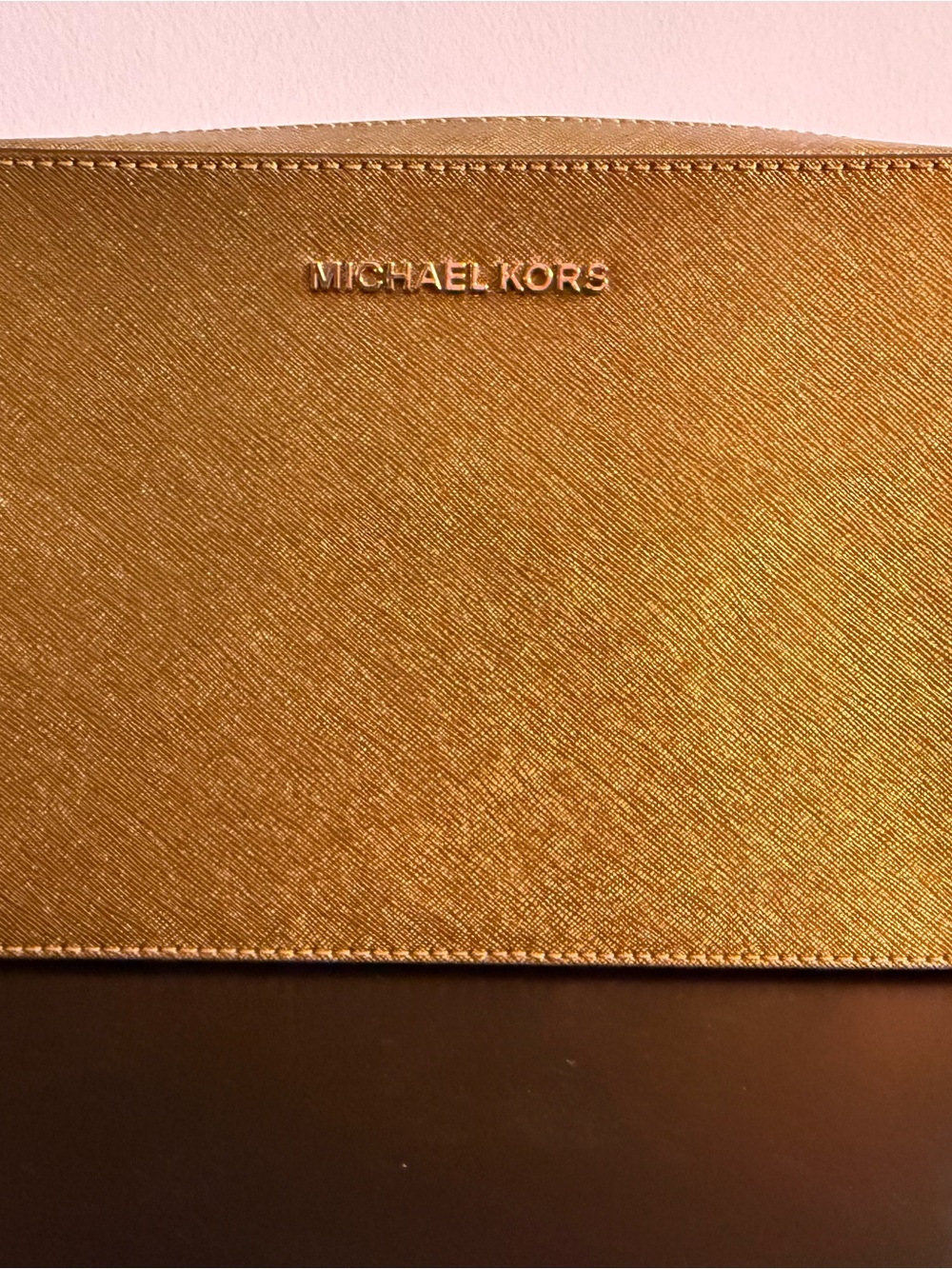 Michael Kors Metallic Gold Saffiano bag with chain